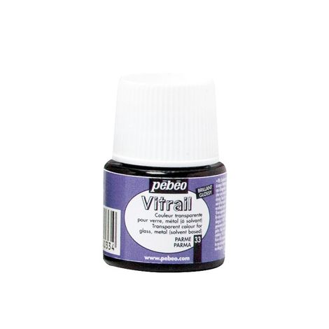 Farba witrażowa do szkła Pebeo Vitrail 45ml, Fioletowa/33 Parma transparentna